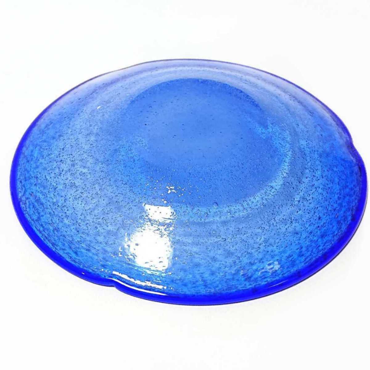  Kusatsu hot spring | Kusatsu glass warehouse | bubble glass | foam glass | hand made | blue 