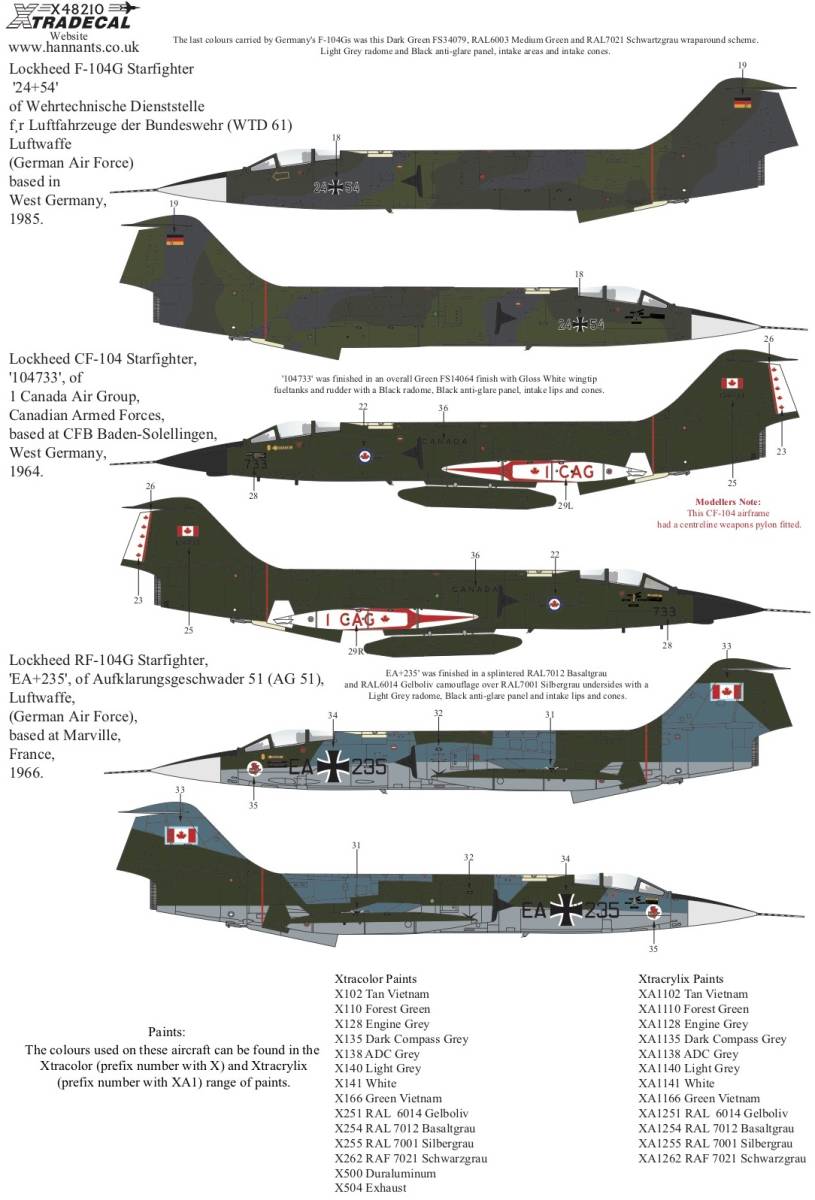 1/48 エクストラデカール Xtradecal X48210 Lockheed F-104G Starfighter Part 3の画像4