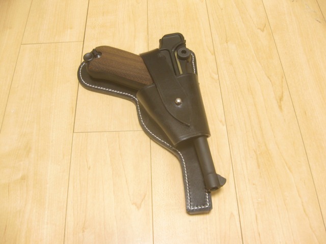 新品 実銃用】本革製 ルガー P08 空挺 パラトルーパー ホルスター