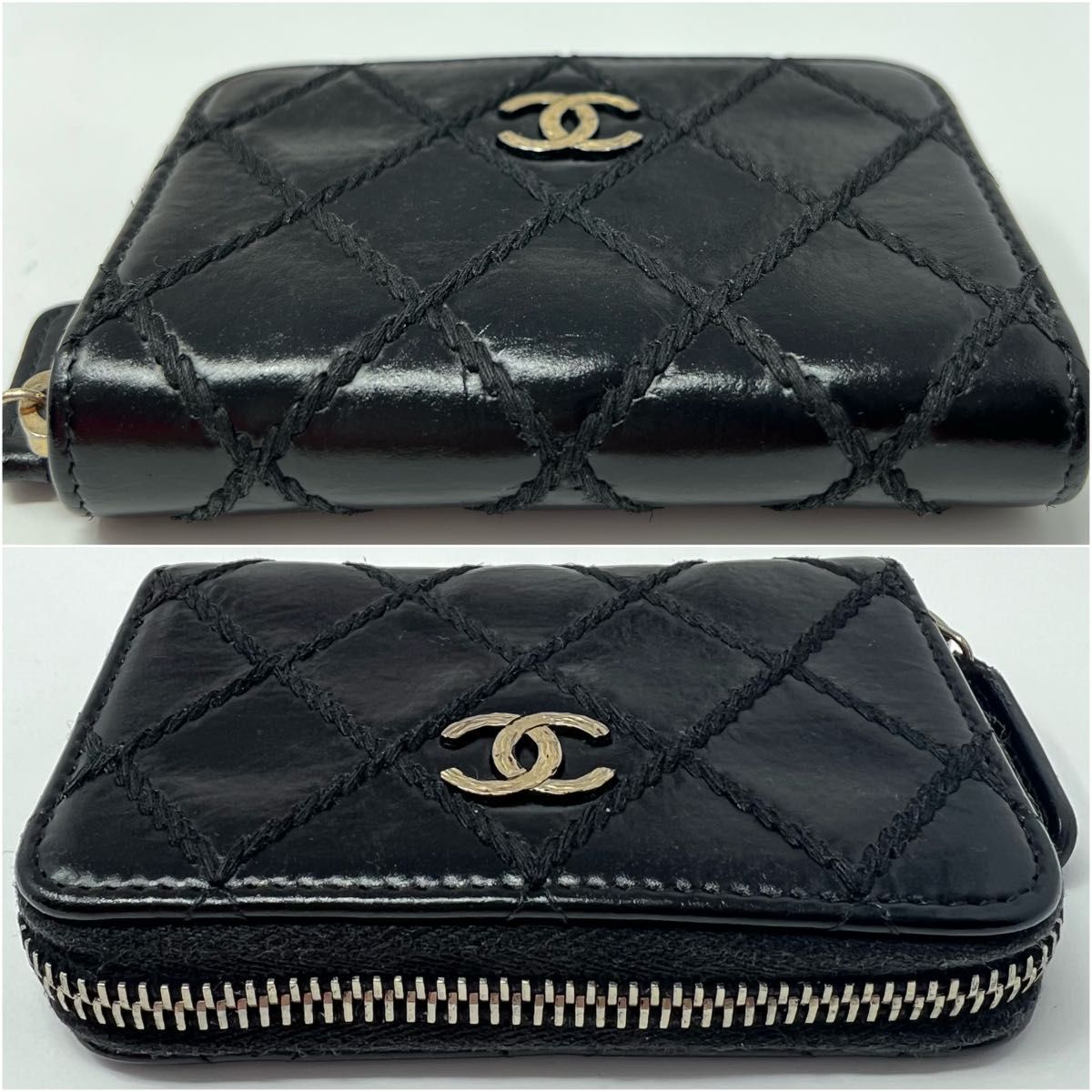 CHANEL シャネル ワイルドステッチ ラウンドジップ コインケース CHANEL シャネル ワイルドステッチ ラウンドジップ コインケース