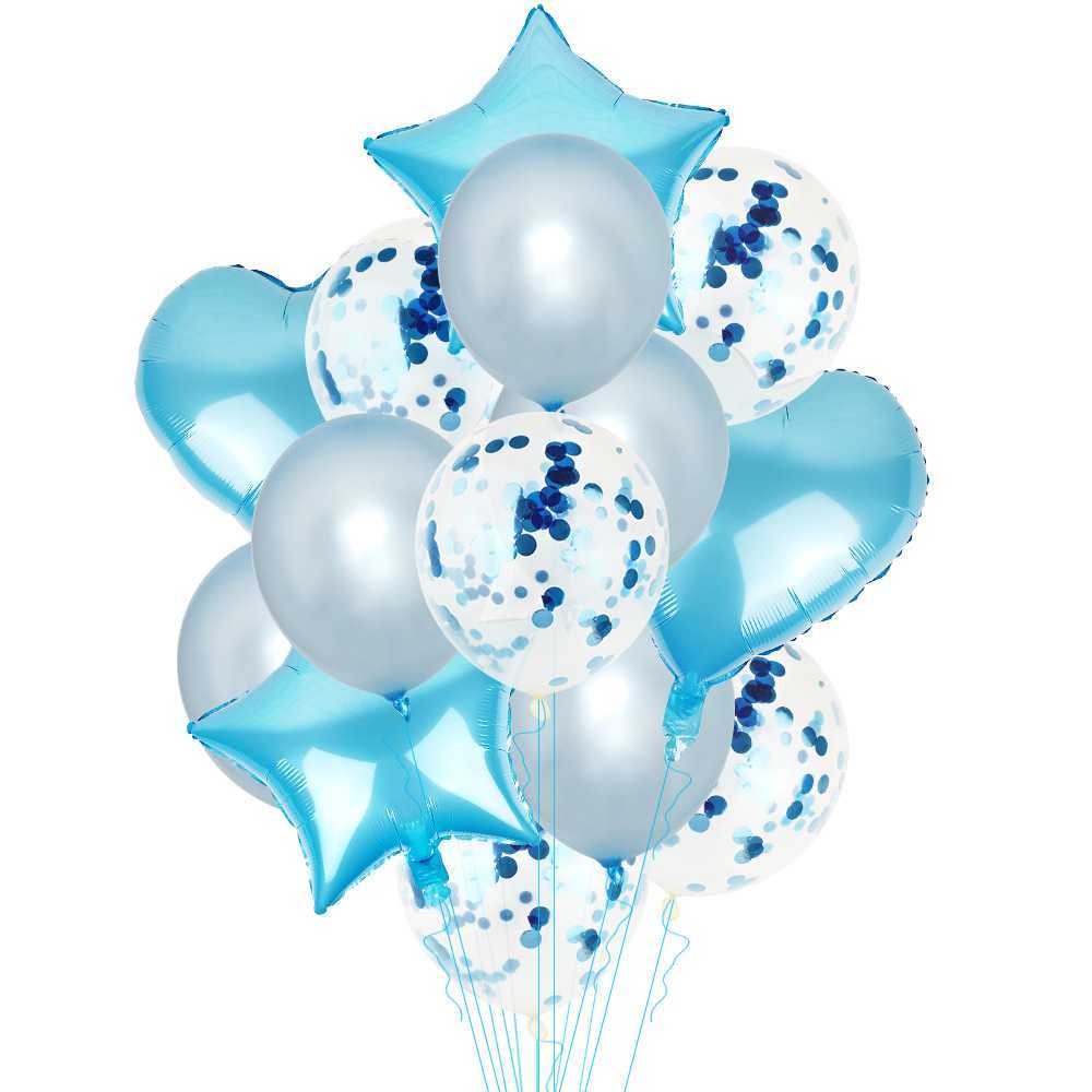 Набор воздушных шаров для украшения на день рождения (светло -голубой)