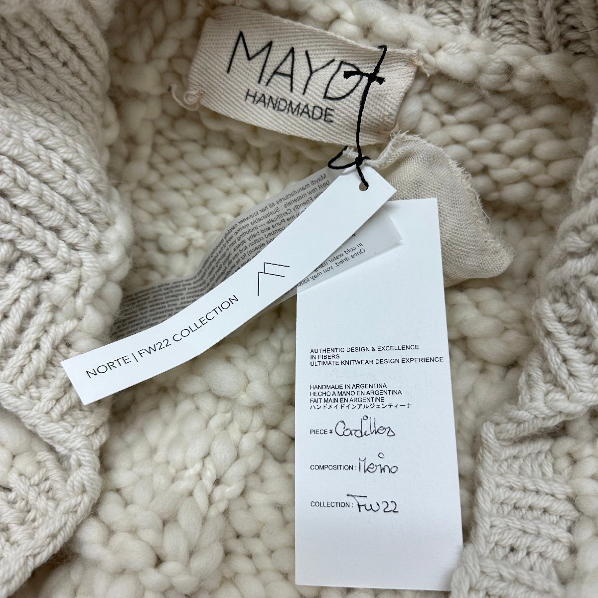 1度使用 マイディCHUNKY KNIT BOMBER ブルゾン カーディガン-