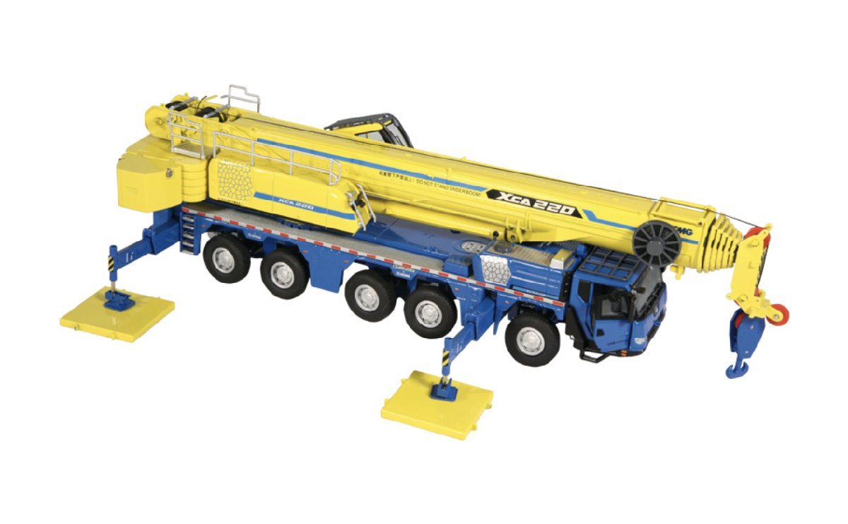 NZG 1/50 XCMG XCA 220 mobile crane blue / yellow　クレーン車_画像3