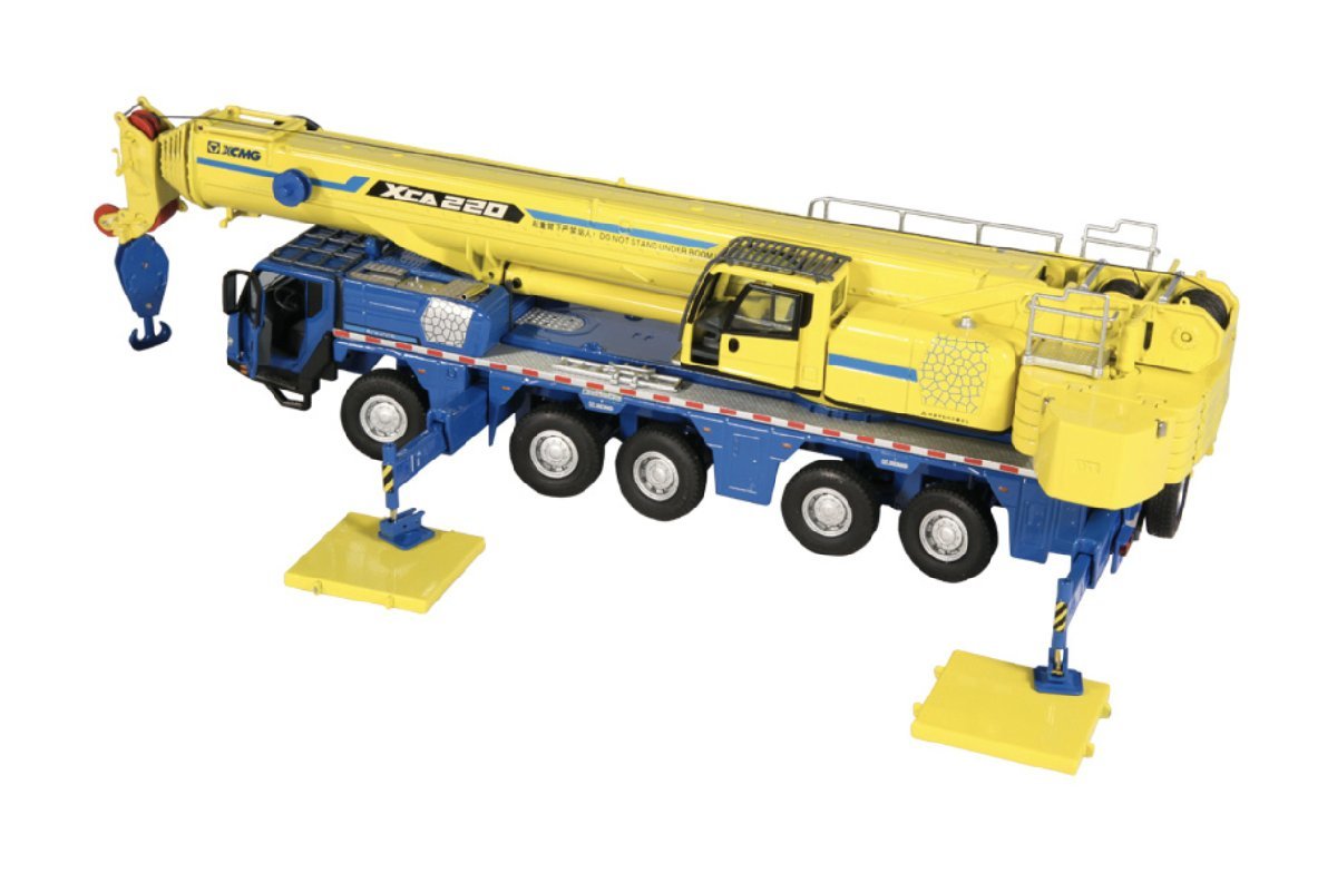 NZG 1/50 XCMG XCA 220 mobile crane blue / yellow　クレーン車_画像4