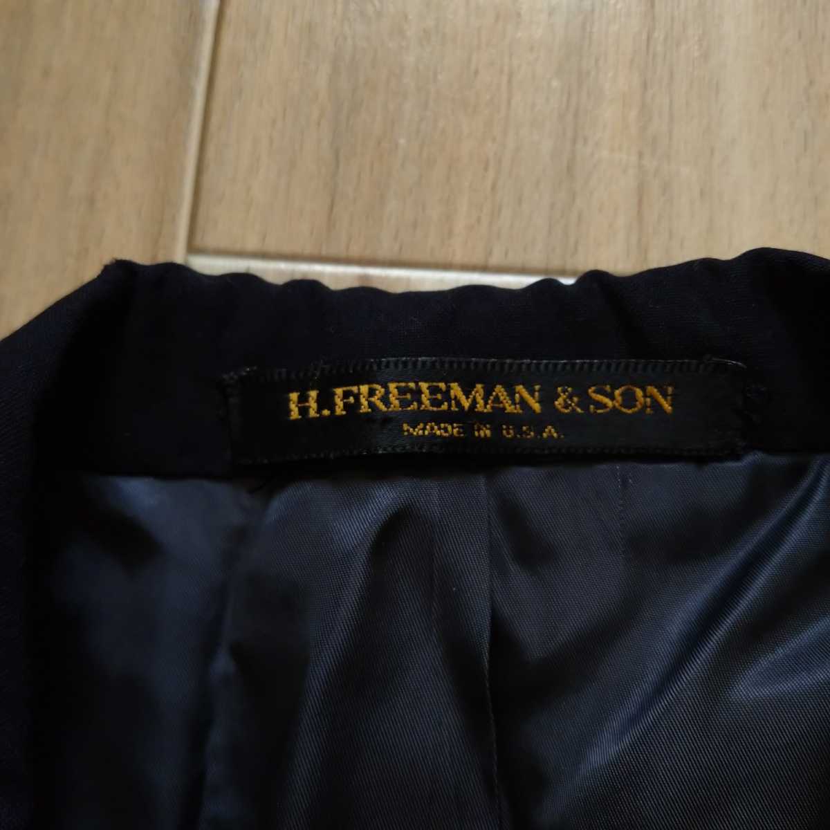 米国製 高級H.FREEMAN＆SON×NORDSTROM テーラード ジャケット 2釦 濃紺　made in U.S.A　ACTWU　ユニオンチケット_画像7