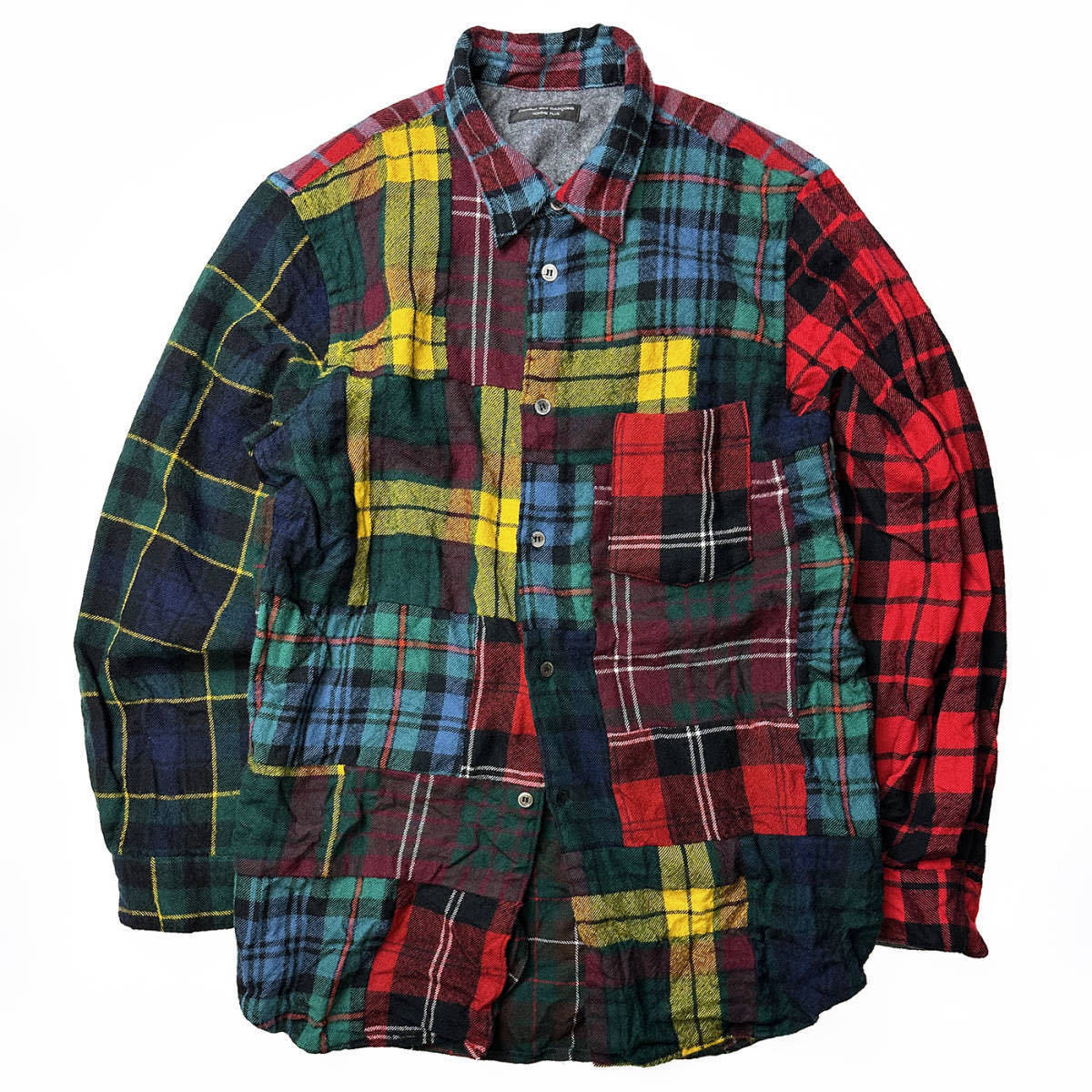 ウール縮絨 パッチワーク シャツ 04AWロストイングリッシュマン コムデギャルソンオムプリュスHOMME PLUS 2004AW Boiled Wool Tartan Shirt_画像、説明文の転載・加工、編集利用禁止。