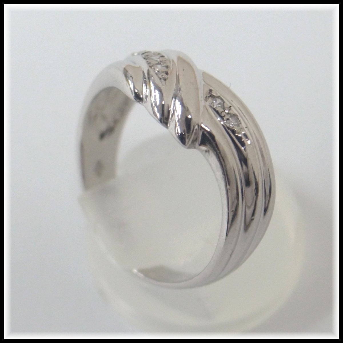 経典 2122T 【本物保証】 0.06ct リング 11号 4.5g 研磨仕上げ済み PT850 ダイヤモンド プラチナ台