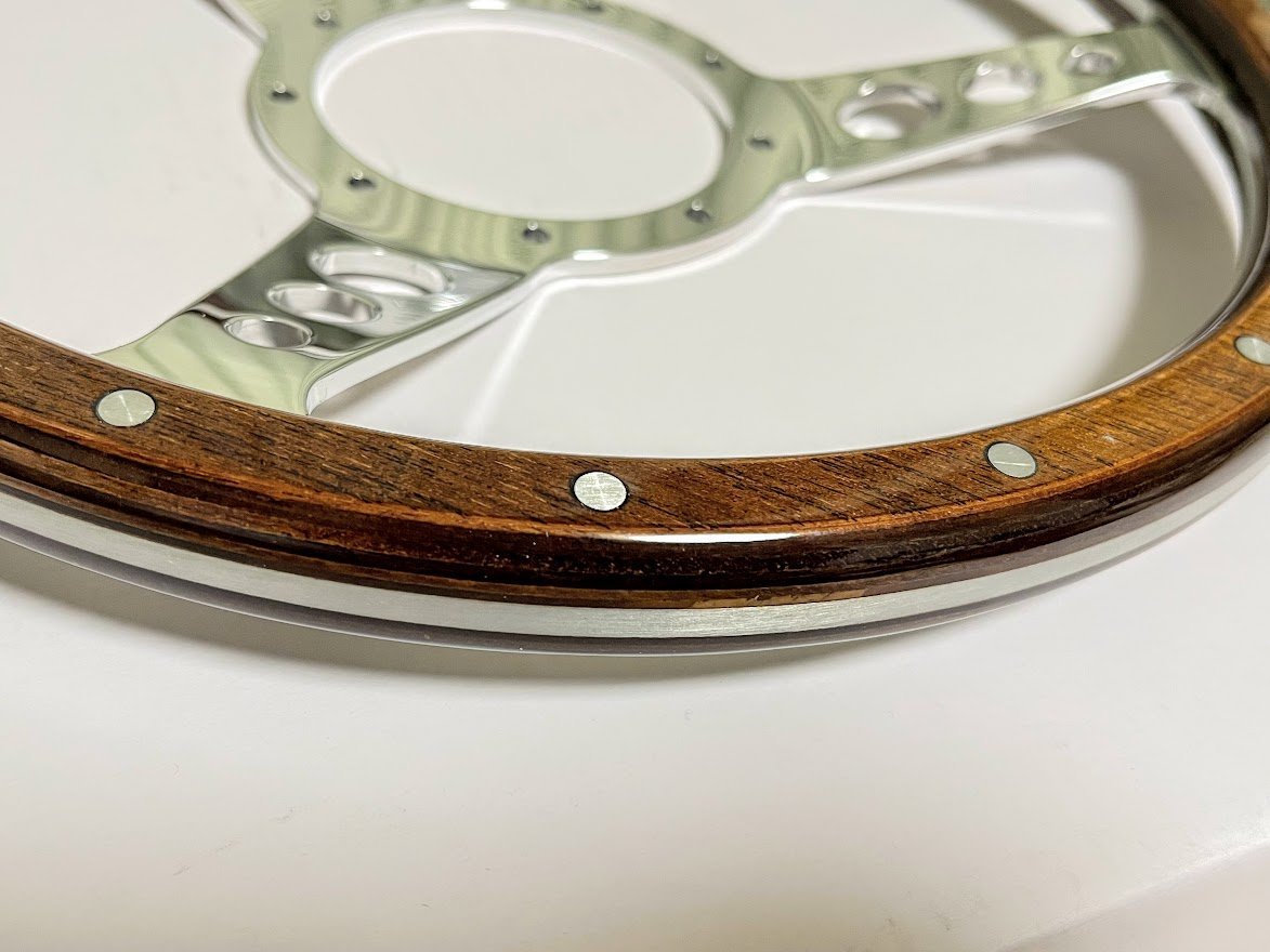  custom aluminium billet classic wood circle hole 2D steering gear steering wheel 9 hole 32φ 13 -inch Budnik Moto litarekala