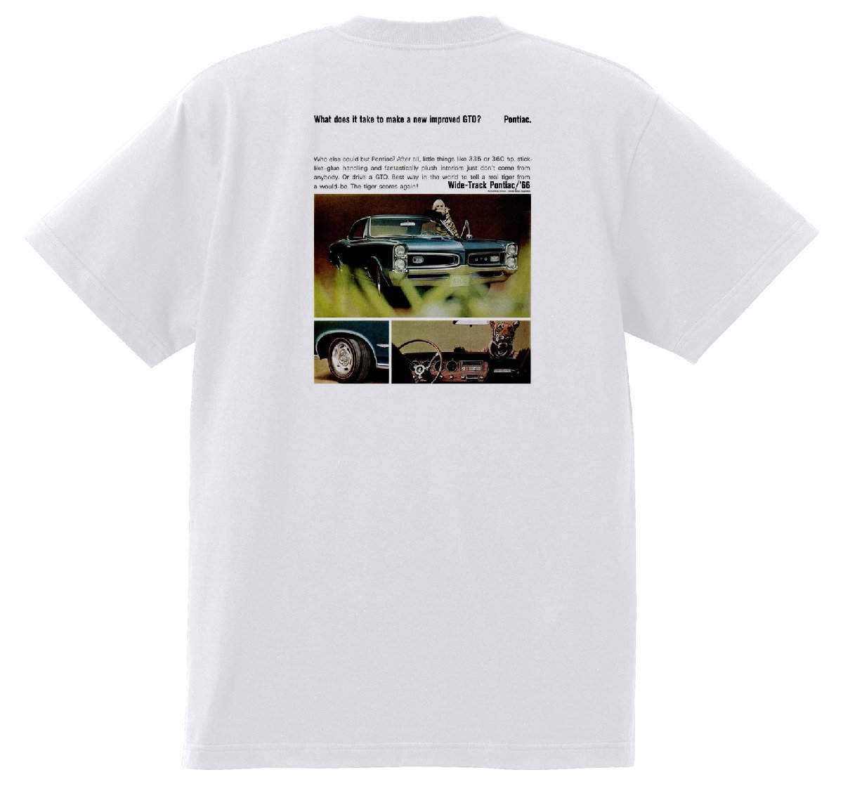 アドバタイジング ポンティアック Ｔシャツ 388 白 1966 ボンネビル カタリナ グランプリ gto アメ車_画像1