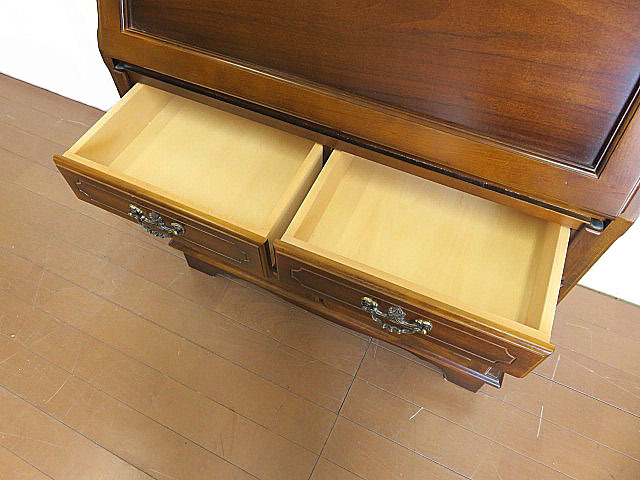 経典 美品 karimoku/カリモク 「コロニアル」 ライティングビューロー 書斎机/ライティングデスク/PCデスク その他