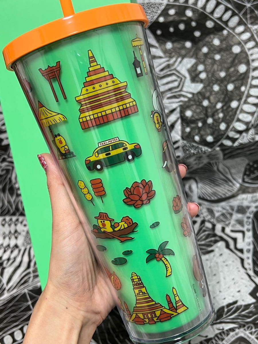 STARBUCKS 海外 限定 スターバックス ラインフレンズ コラボ ブラウン タイ タンブラー バンコク コラボレーション