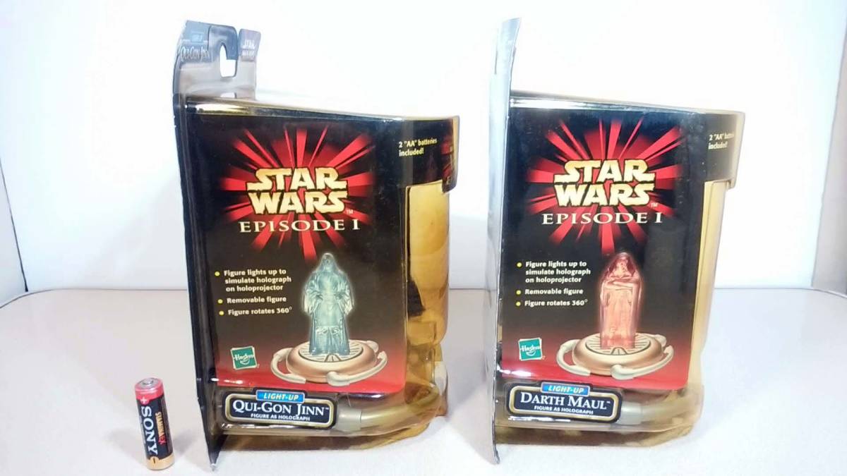 STAR WARS EPSODE1 LIGHT-UP FIGURE AS HOLOGRAPH / Star * War z light up * tent graph * figure 2 kind TOMY unopened * unused 