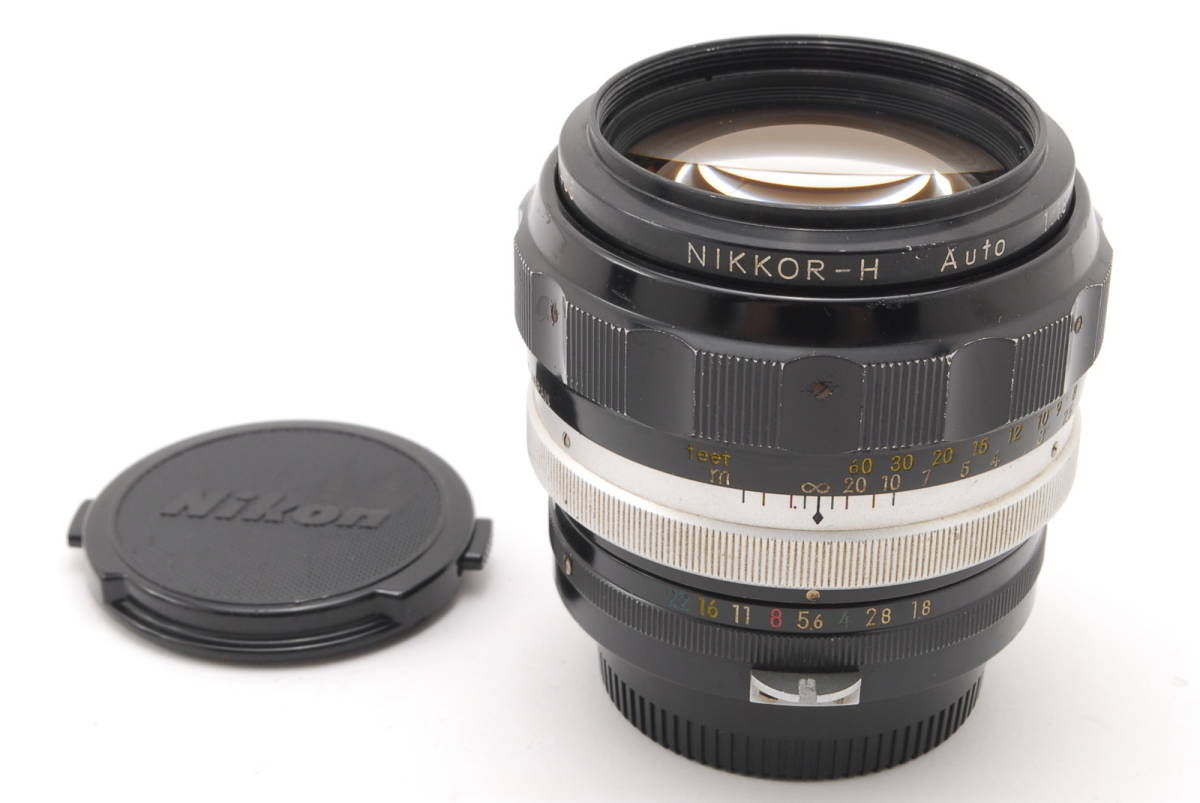 くらしを楽しむアイテム Nikkor-H Nikon Japan Kogaku Nippon Auto 動作も写りもOKです。前後キャップ付きです。 非Ai F1.8 85mm ニコン
