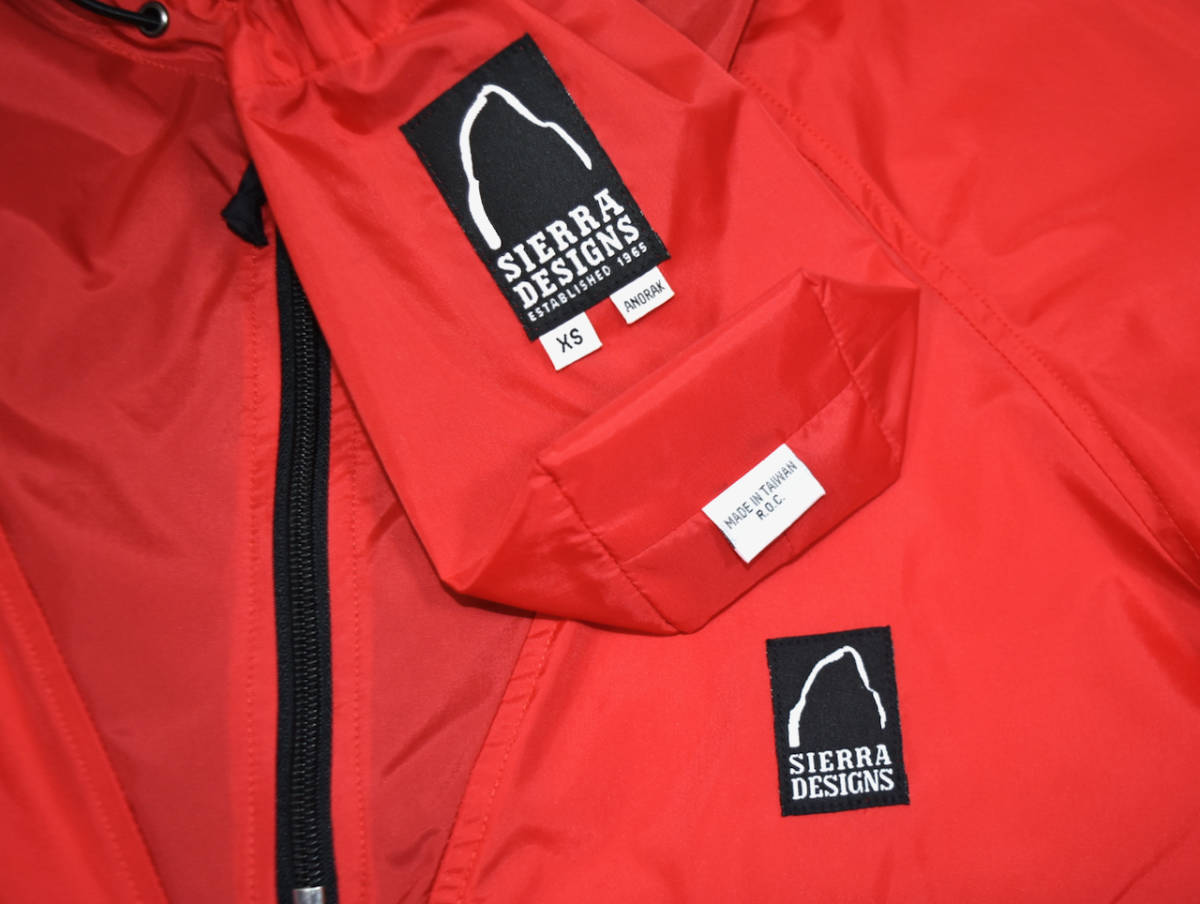 ほぼ新品 1990s SIERRA DESIGNS Nylon anorak XS(M〜L) Red×Black オールドシエラデザイン ナイロンアノラック プルオーバー 赤×黒_画像4