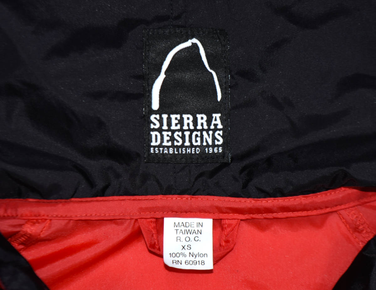 ほぼ新品 1990s SIERRA DESIGNS Nylon anorak XS(M〜L) Red×Black オールドシエラデザイン ナイロンアノラック プルオーバー 赤×黒_画像3