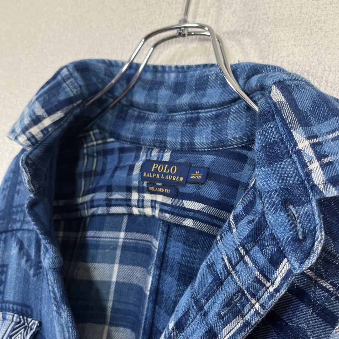 美品】ポロラルフローレン パッチワークシャツ ネイティブ 美品】ポロラルフローレン パッチワークシャツ ネイティブ