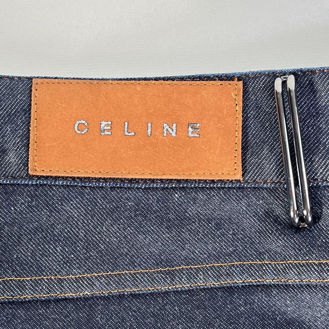 美品】セリーヌ/CELINE ジーンズ デニムパンツ ワイド ストレート 紺色