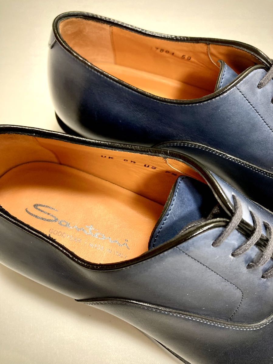 新品未使用 SANTONI サントーニ 最高級ライン18.6万円 ストレートチップ ビジネスシューズ 正規店購入 ベルルッティ ジョンロブ ブラック_画像5