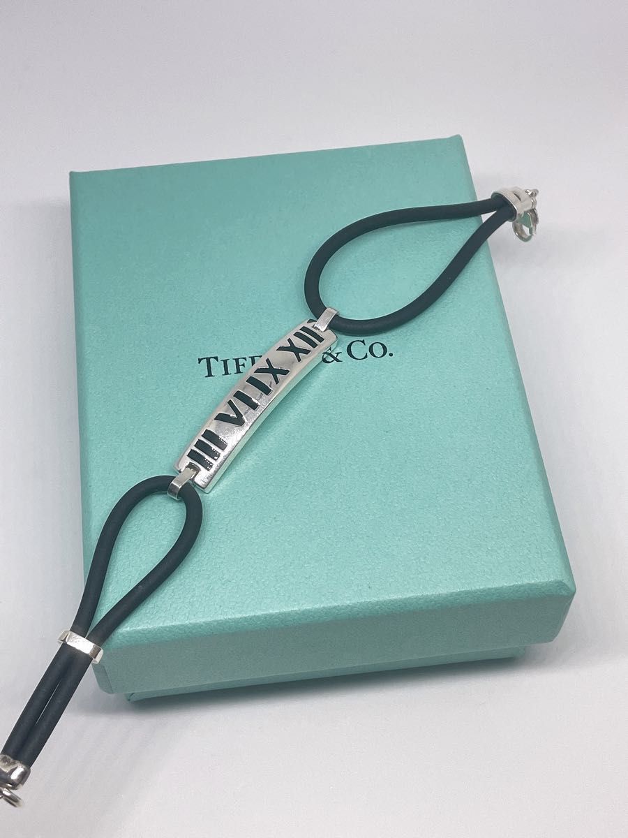 美品 Tiffanyティファニーブレスレットシルバータグ プレートラバー