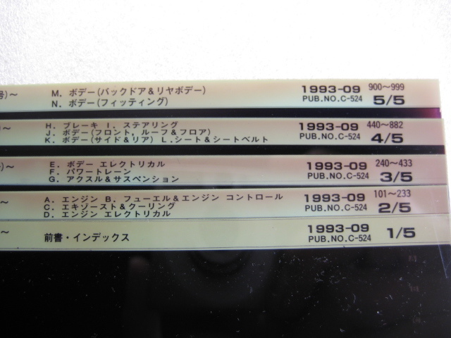 W30 ラルゴ　マイクロフィルム版パーツカタログ　1993.9_目次・構成