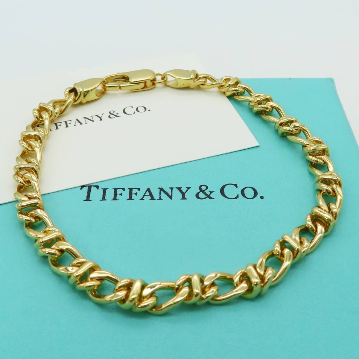 希少 未使用 Tiffany&Co. ティファニー 喜平 イエロー ゴールド ブレスレット 750 K18 ユニセックス AA224