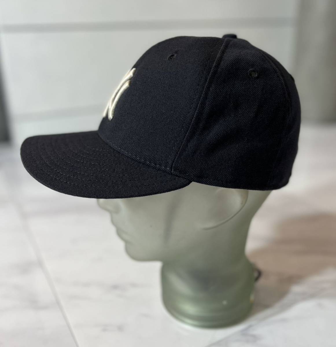 激レア 希少 超 美品 New Era 80s vintage USA製 NEW YORK yankees PRO MODEL キャップ ネイビー 7 1/8 ニューエラ ヤンキース プロモデル_画像4