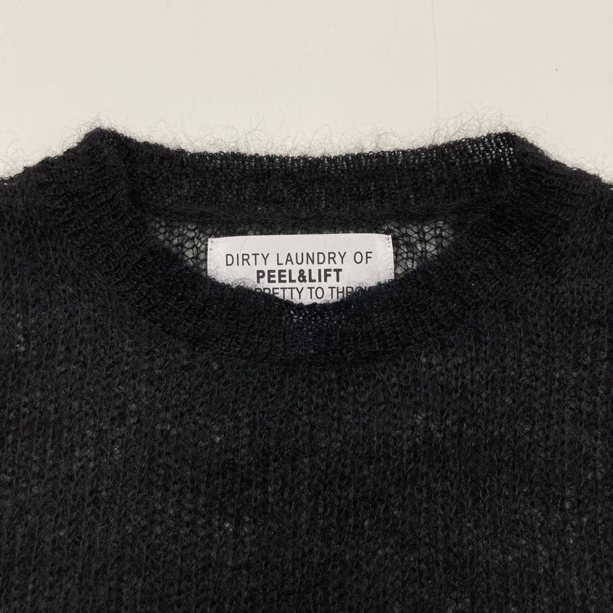 PEEL&LIFT ダメージ加工 モヘア ニット ブラック 黒 Mサイズ セーター