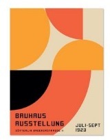 【送料無料】バウハウス Bauhaus ミッドセンチュリー レトロ モダン 抽象芸術 キャンバスアートポスター 50×70cm イラスト 海外製 枠なし_画像1