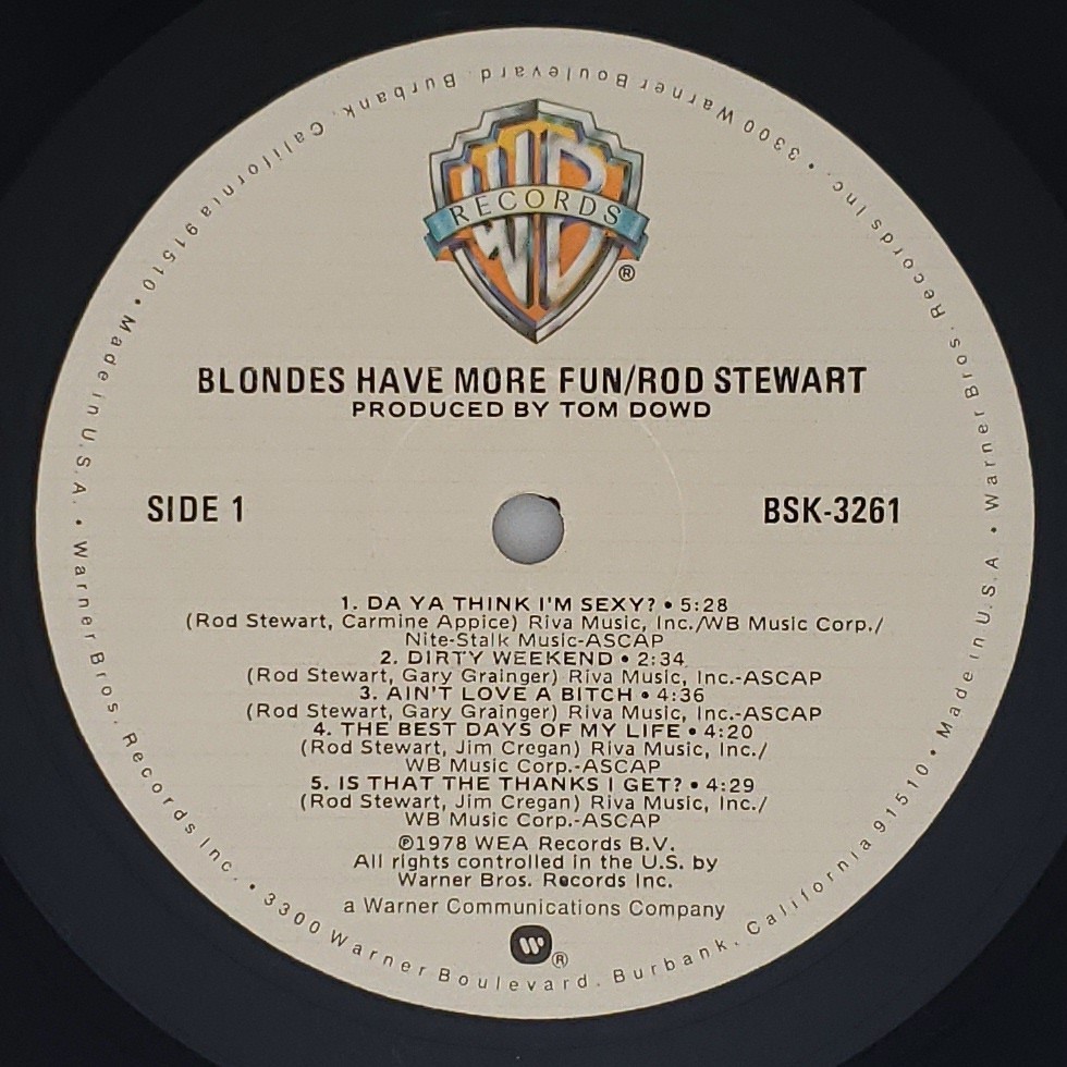 良盤屋◆LP◆US 輸入盤 ロッド・スチュワート　 Rod Stewart/Blondes Have More Fun /1978　◆Rock & Roll◆P-4293_画像8