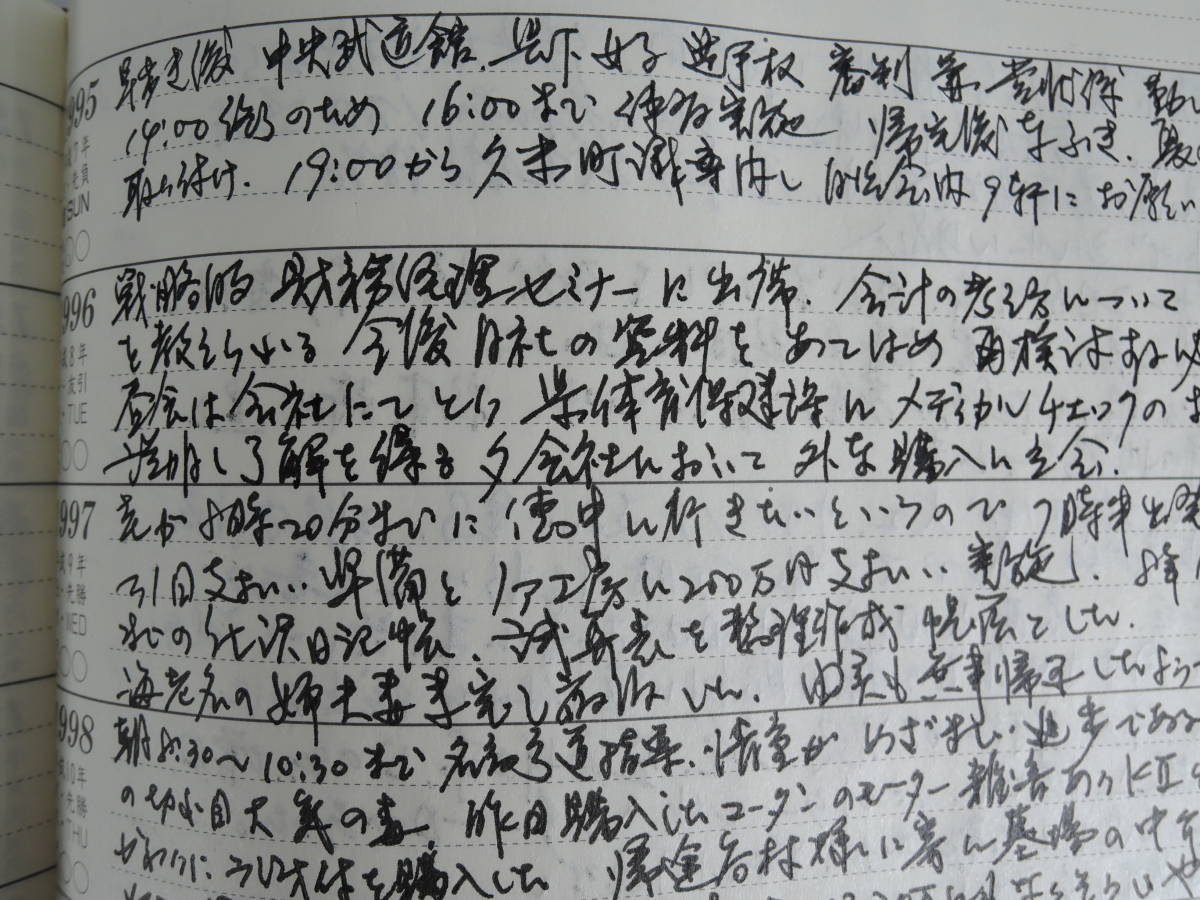 ☆10A■１０年日記　1995-2004　石原出版社■使用品/日記帳/１０年分殆ど記入されています。_画像5