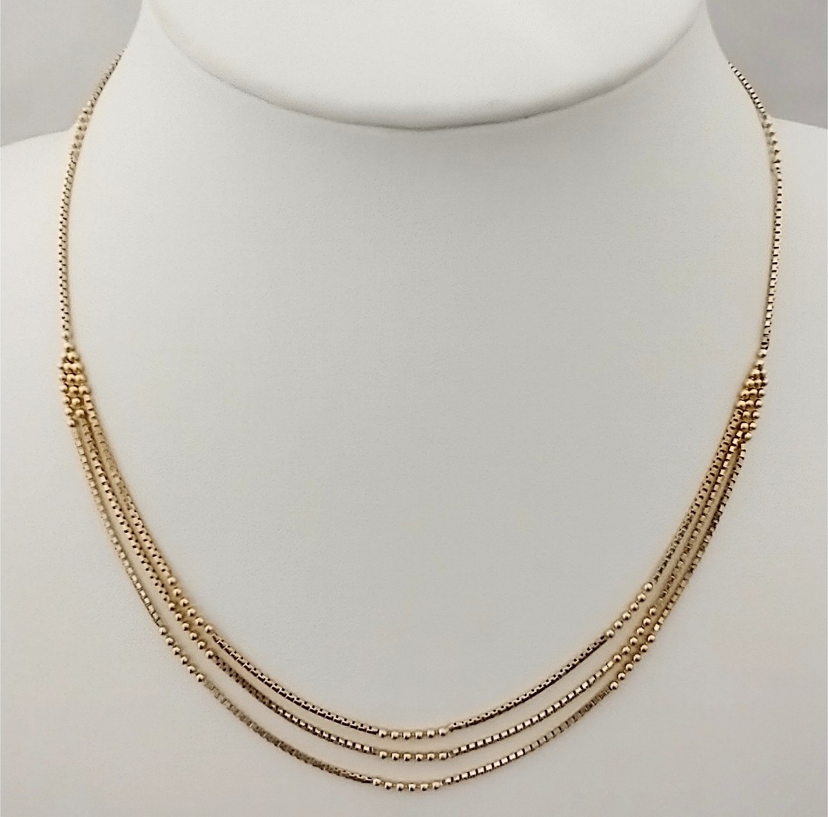 2022公式店舗 K18 約44cm 店舗受取可 約8.1g ドレープネックレス