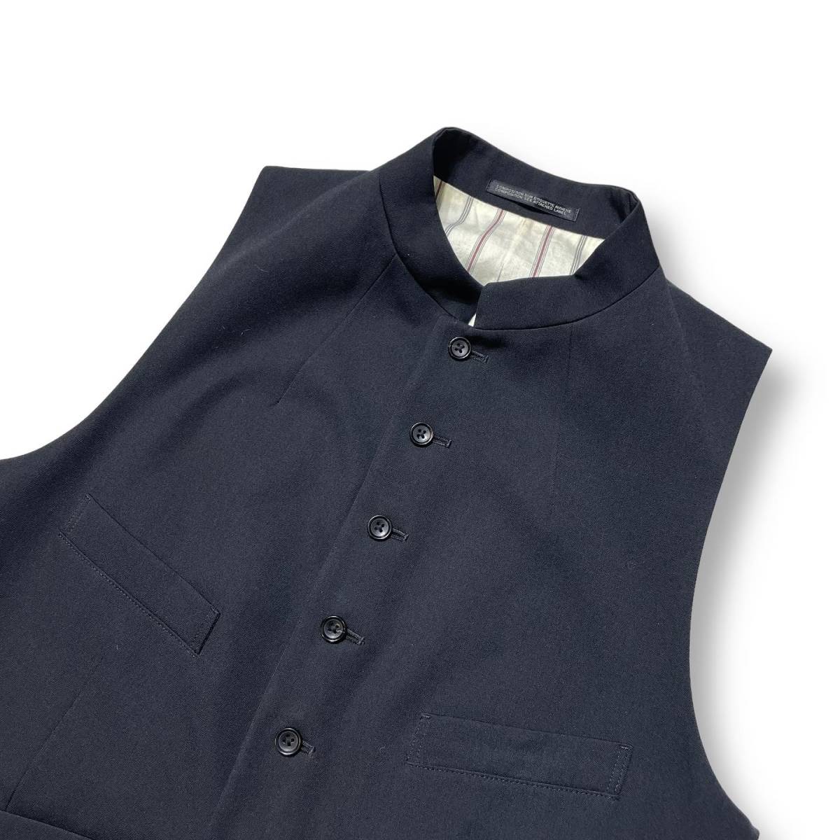 22AW Yohji Yamamoto POUR HOMME HE-V06-100 Vest ヨウジヤマモト プールオム ギャバジン ウール ベスト  ブラック 店舗受取可