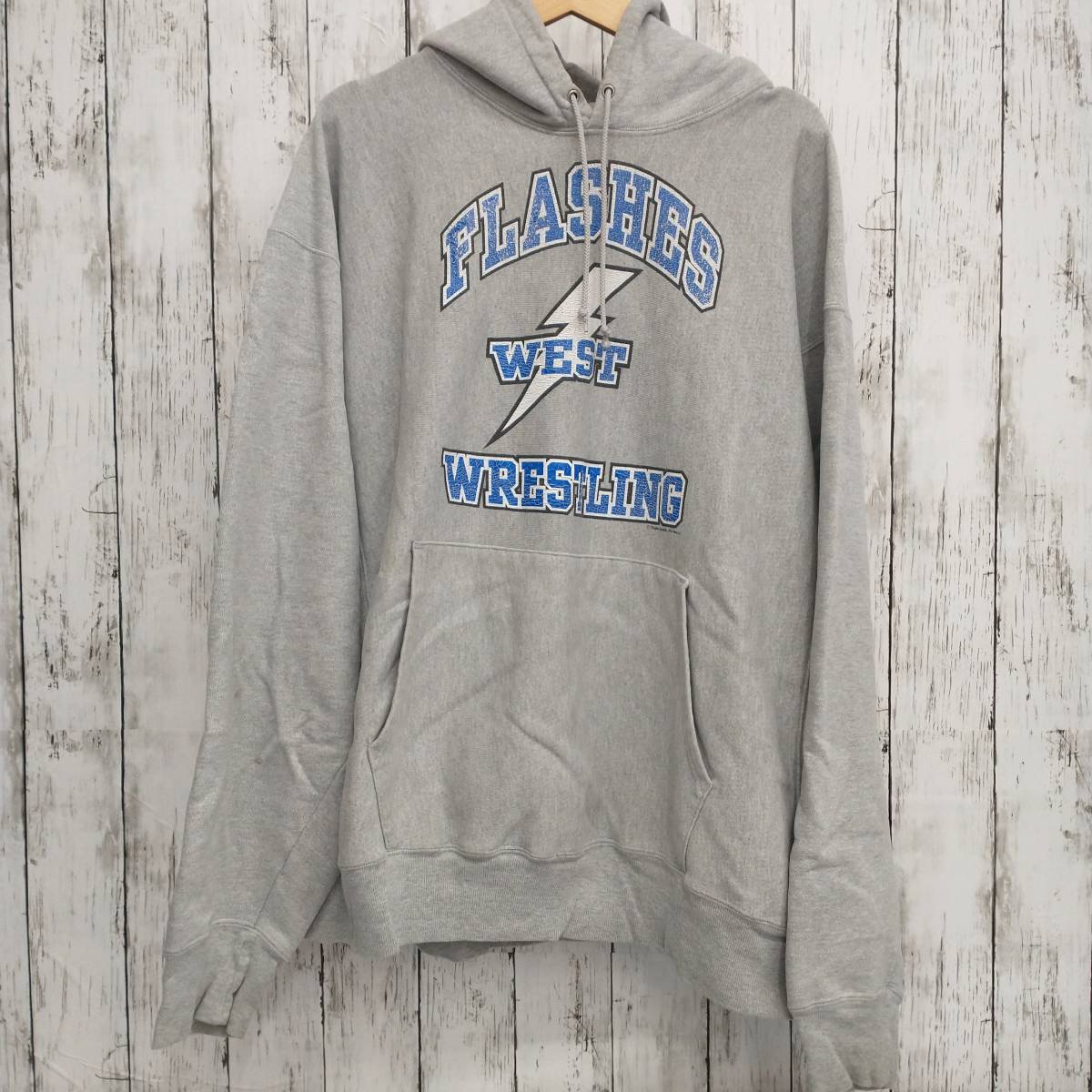 champion パーカー REVERSE WEAVE WEST FLASHES WRESTLING グレー XLサイズ 2000s