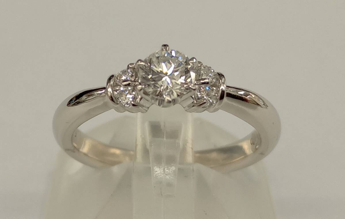 印象のデザイン Pt900 【鑑別書付き】リング プラチナ 店舗受取可 0.35ct ダイヤモンド 5.3g #13 13号 プラチナ台