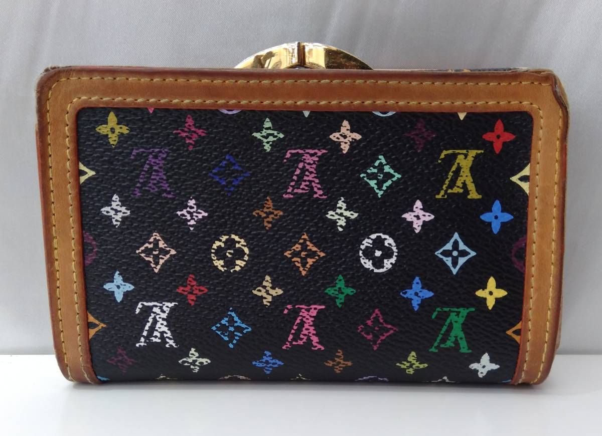 LOUIS VUITTON ルイヴィトン マルチカラー TH1007 ポルトフォイユ ヴィエノワ 二つ折り財布 がま口 ブラック系の画像2