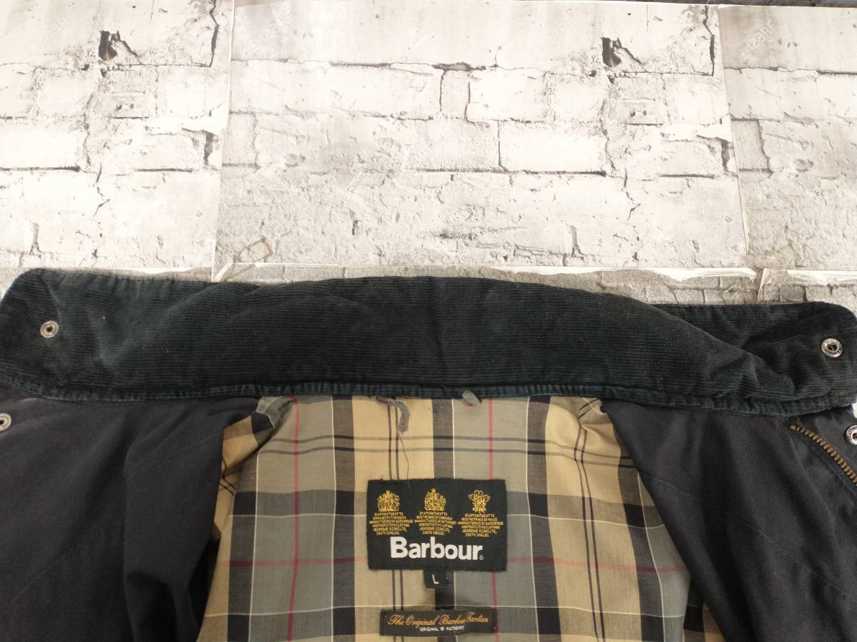 Barbour バブアー バーブァー Tailored Sapper Jacket オイルドジャケット サイズL 3ワラント ブルー系 店舗受取可_襟汚れあり