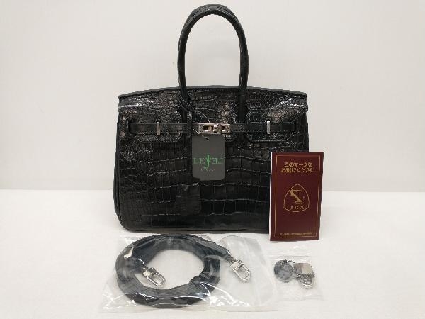  маленький черный ko сумка ручная сумочка крокодил кожа натуральная кожа JRA 2WAY женский черный с биркой плечо ремешок сумка для хранения есть 