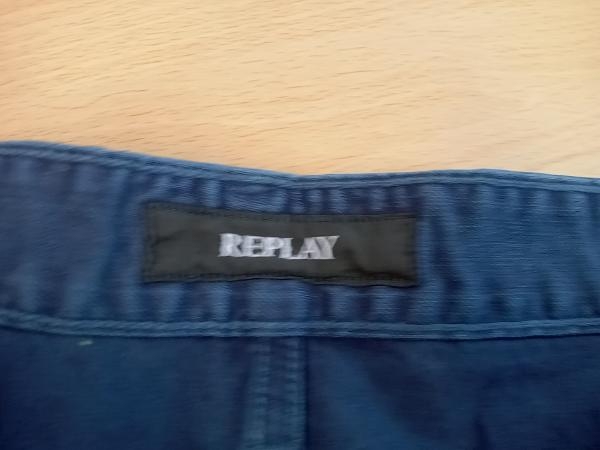 【美品】REPLAY リプレイ WAITOM スリムストレート ストレッチデニム ジーンズ 濃紺 W34 色落ち加工タグ付き_画像3