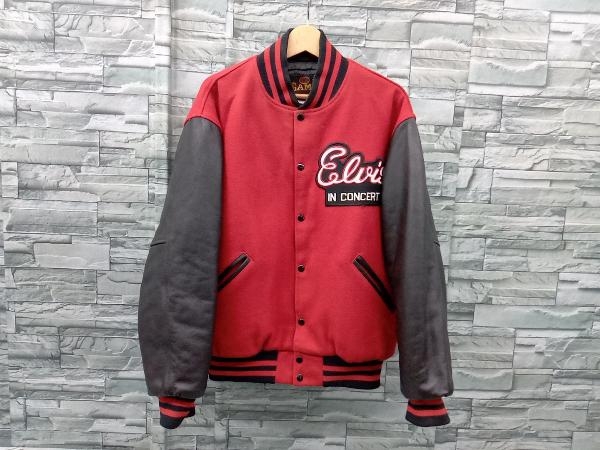 本物の GAME CONCERT/スタジャン/USA製/エルヴィス/ワッペン/ウール/レザー/ブルゾン/ジャケット/90s/L/レッド/ブラック IN sportswear/Elvis Lサイズ 本物の GAME CONCERT/スタジャン/USA製/エルヴィス/ワッペン/ウール/レザー/ブルゾン/ジャケット/90s/L/レッド/ブラック IN sportswear/Elvis Lサイズ