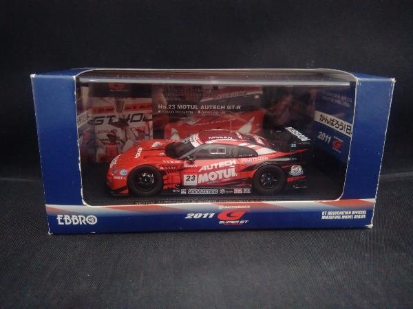 箱、ケース傷みあり EBBRO 1/43 SUPER GT500 MOTUL AUTECH GT-R Rd.2 Fuji Winner 2011 No.23 RED