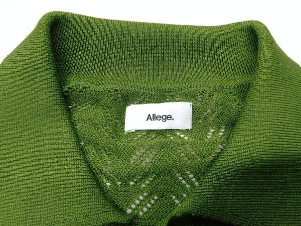 【お値下げしました】 Allege. 22SS OPENWORK CARDIGAN AL22S-KN03 サイズ3 グリーン アレッジ カーディガンの画像3