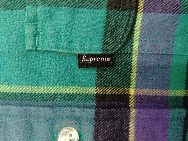 【お値下げしました】 Supreme / シュプリーム 00s タータンチェック ネルシャツ グリーン×パープル サイズM_画像4