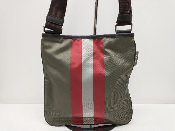 国内発送 トレインスポッティング BALLY ショルダーバッグ スイス製 カーキ系×ストライプ メンズ ストライプ ナイロン×レザー かばん、バッグ 国内発送 トレインスポッティング BALLY ショルダーバッグ スイス製 カーキ系×ストライプ メンズ ストライプ ナイロン×レザー かばん、バッグ