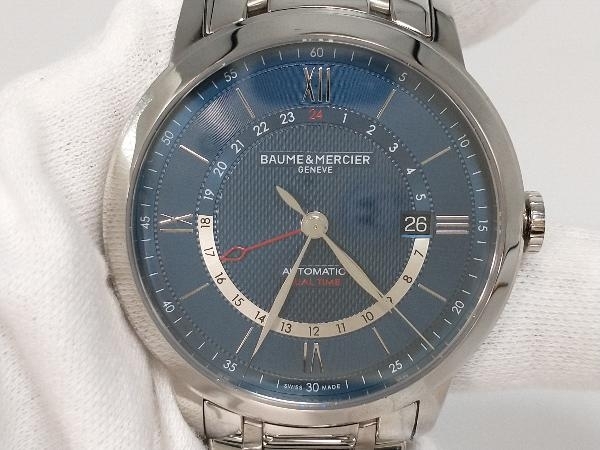 BAUME＆MERCIER ／ボーム＆メルシエ／クラシマ M0A10483／自動巻き腕時計／文字盤青／SSブレス／日差＋2／21石／美品 店舗受取可_画像1