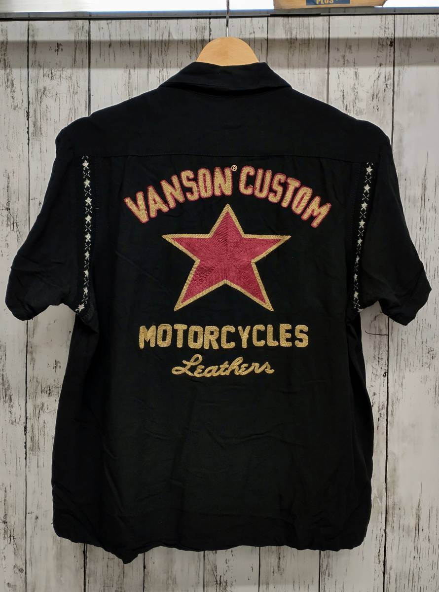 【値下げ】VANSON バンソン レーヨン100％ ボーリングシャツ 半袖シャツ size:M_画像2