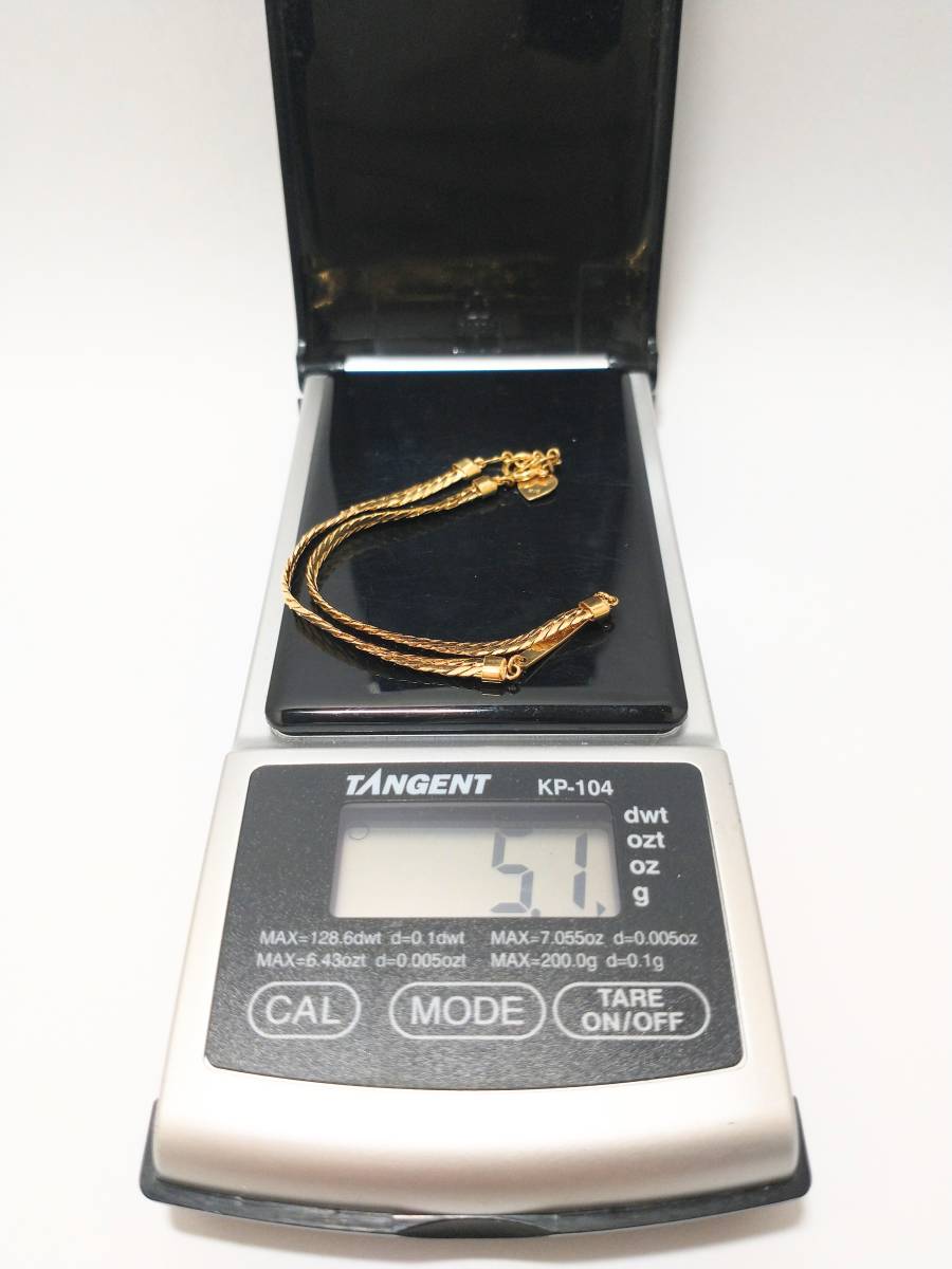 K18 ゴールドブレスレット 長さ 約20cm 重さ 約5.1g 店舗受取可