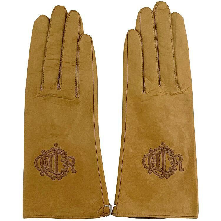 クリスチャン ディオール 手袋 ベージュ 未使用 美品 ラムレザー 中古