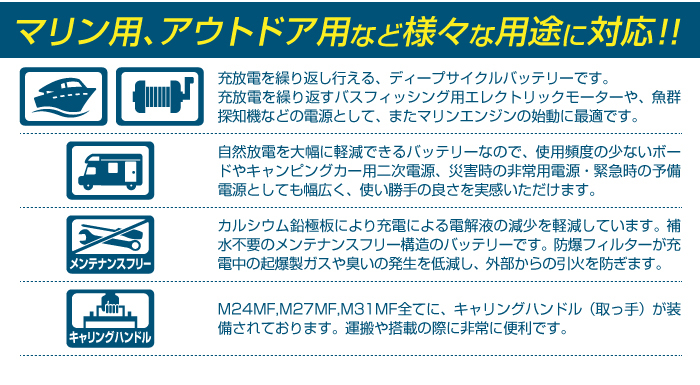 M24MF EMPEROR ディープサイクル マリン用 バッテリー EMFM24MF 送料無料_画像5