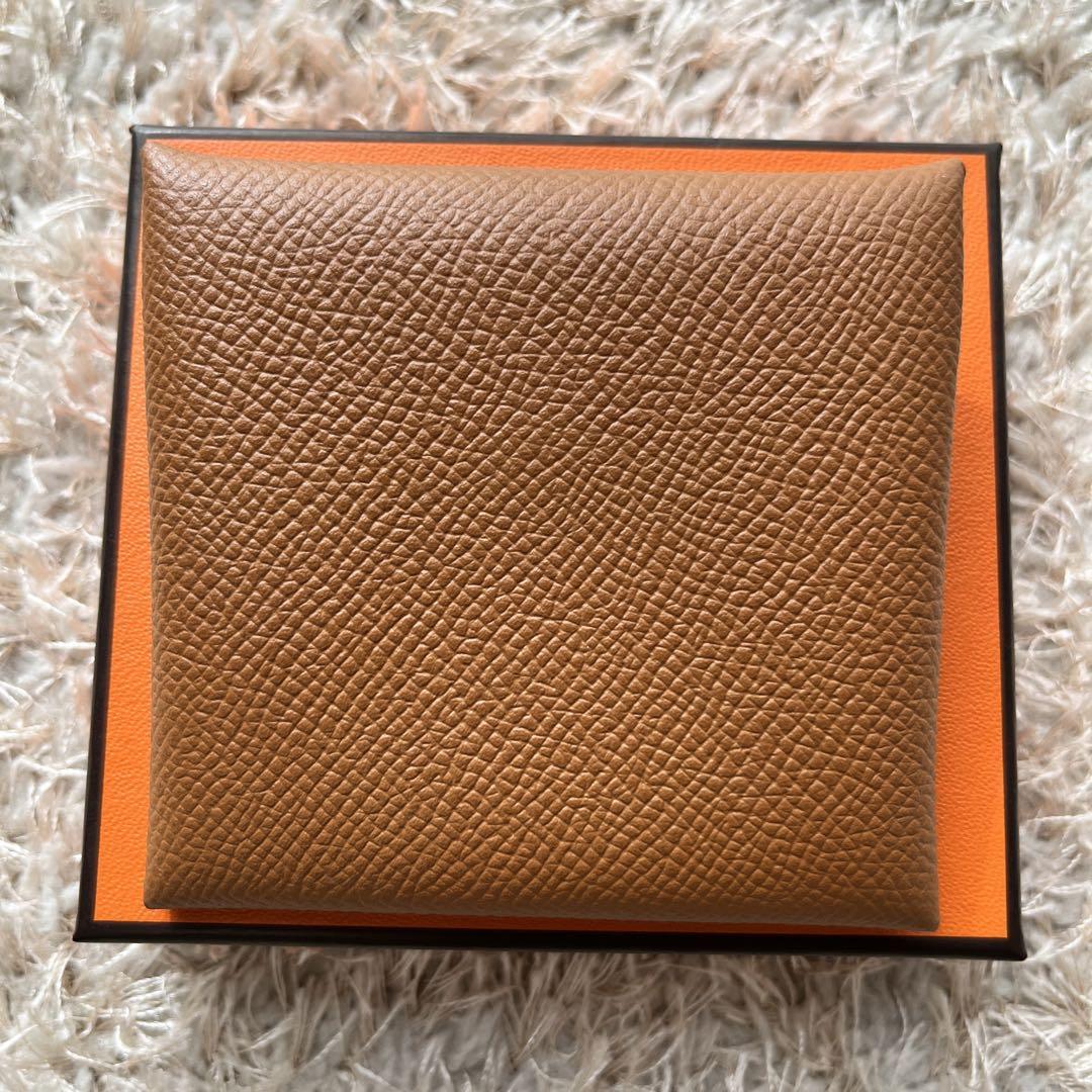 未使用】HERMES バスティア コインケース ゴールド ブラウン C刻印