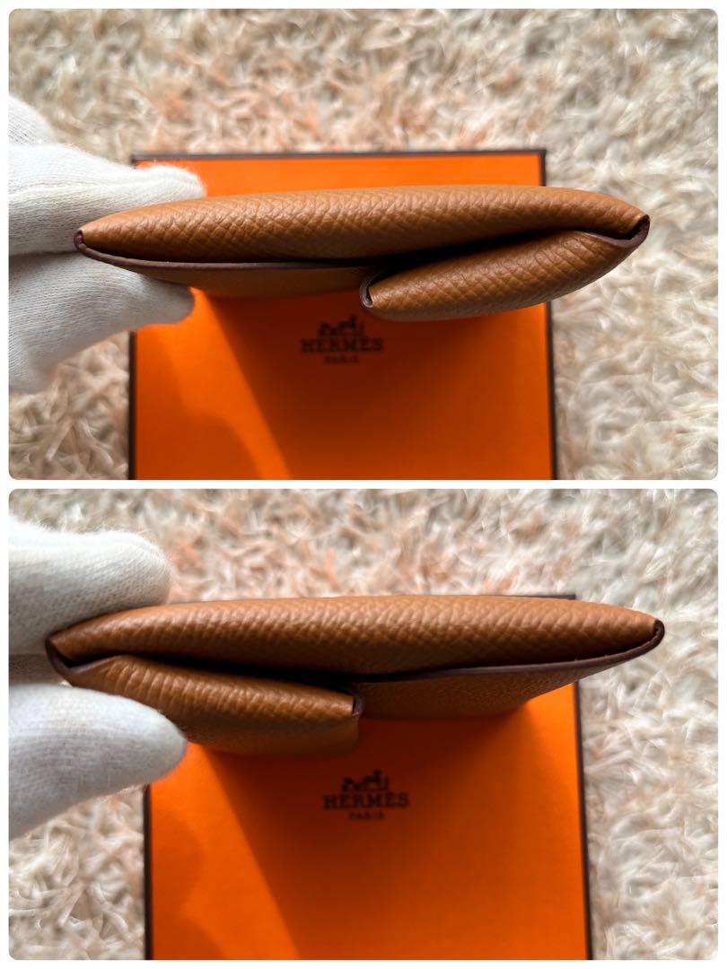 未使用】HERMES バスティア コインケース ゴールド ブラウン C刻印